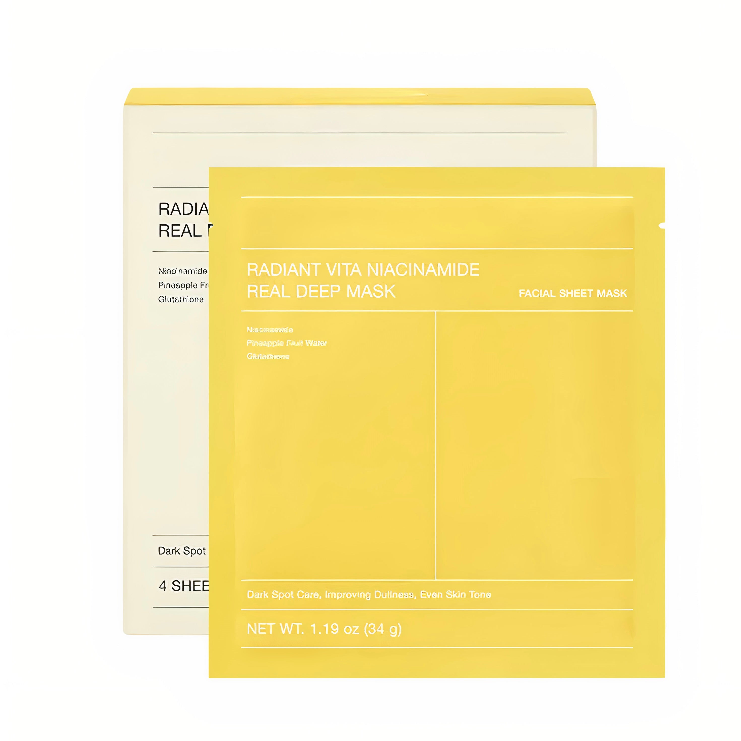 Résultat après utilisation du pack de 4 masques visage : peau hydratée, lissée et éclatante.