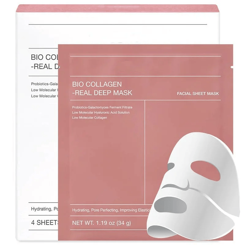 Les quatre masques visage : Sea Kelp, Niacinamide, Hydro Cera-Nol et Collagen, soins complémentaires.